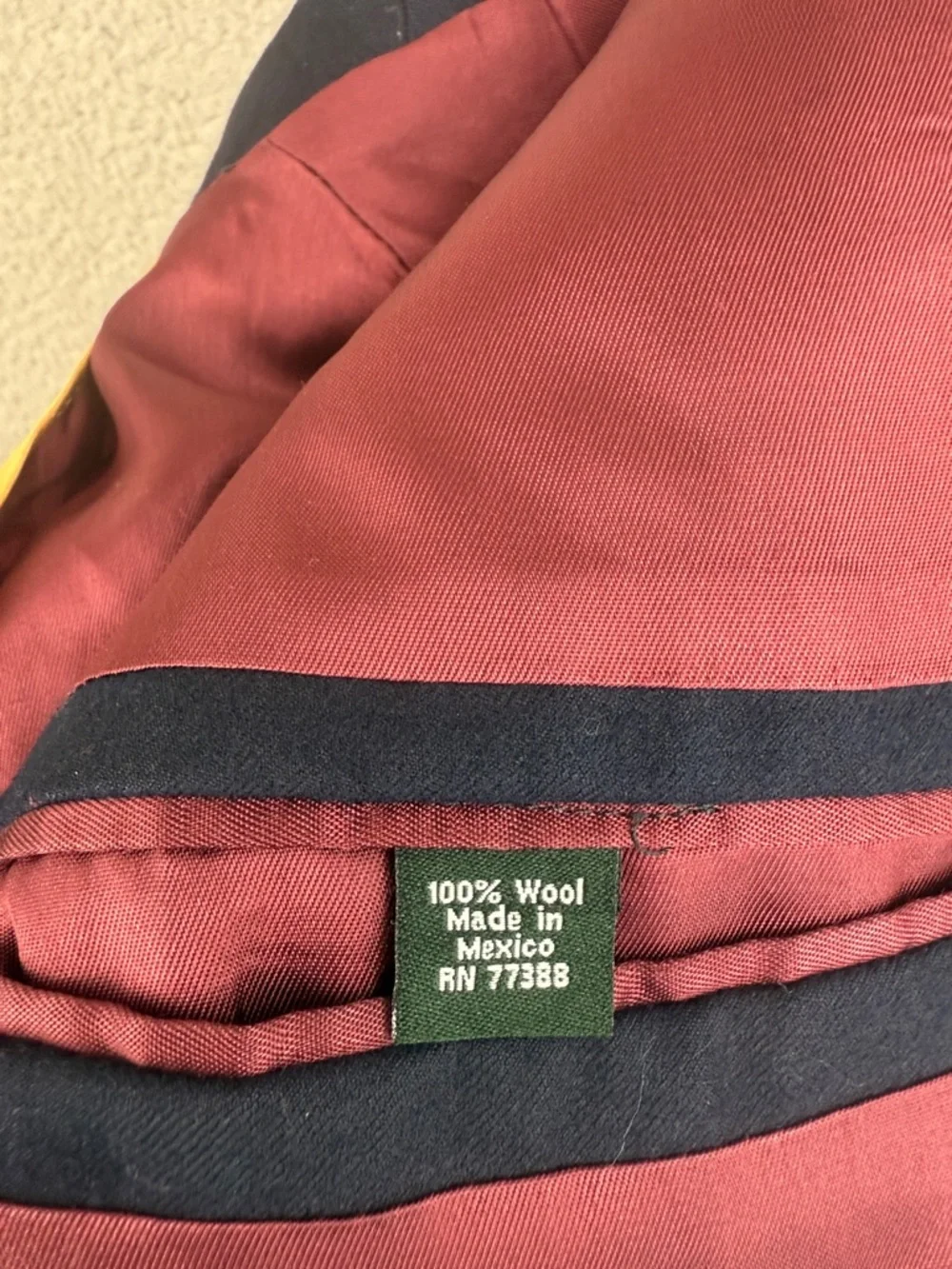 J. Crew Men's 40R Navy 3 button 100% Wool Blazer Classic Tailored Jacket